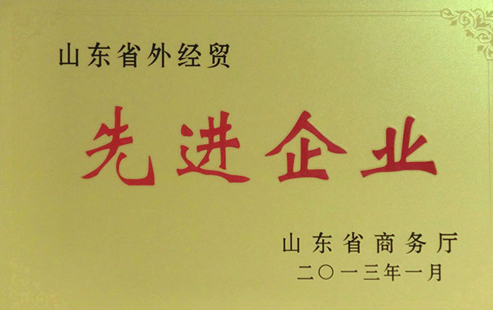 山東省外經(jīng)貿(mào)先進(jìn)企業(yè)