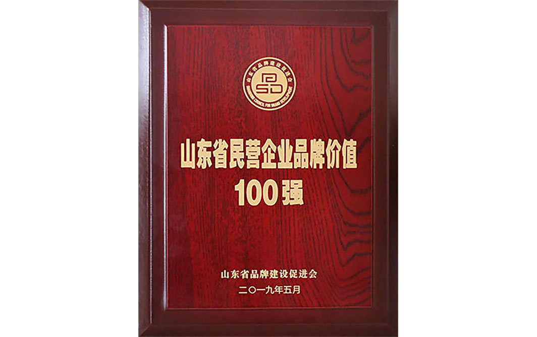 山東省民營企業(yè)品牌價(jià)值100強(qiáng)